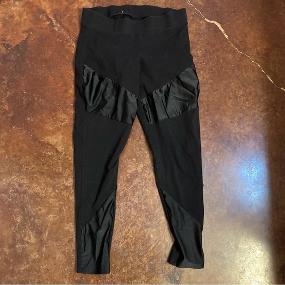 Torrid Black Leggings with Shiny Panels - Picture 1 of 5